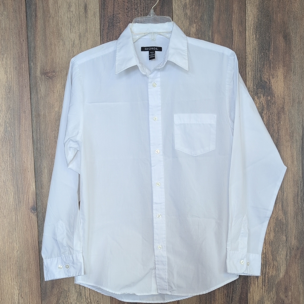 George Youth Boys White Button Down Shirt XXL 18               C440